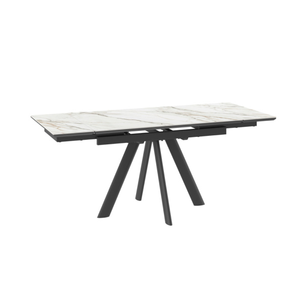 Стол JACK-120, раздвижной 120(30+30)х80, CALAKATTA GOLD ST CER/ЧЕРНЫЙ JACK 120